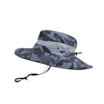 Topi Penangkap Ikan Luar Ruang Luang Kamuflase Bucket Hat Dengan String