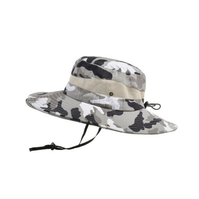 Topi Penangkap Ikan Luar Ruang Luang Kamuflase Bucket Hat Dengan String