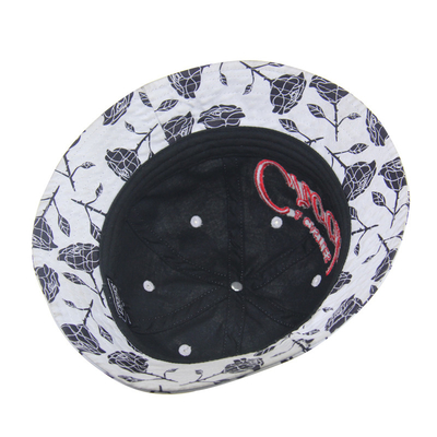 OEM 100% Katun 6 Panel Bucket Hat Bordir Bucket Hat Ukuran yang disesuaikan