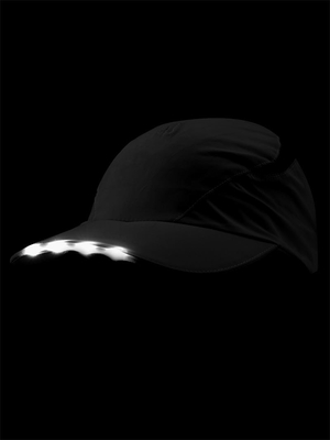 100% Polyester Mikrofiber Led Terang Cap Bola Untuk Malam Berlari