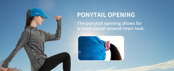 Fleece Ponytail Hat untuk Wanita Reflektif Musim Dingin Hat dengan Drop Down Ear Warmer