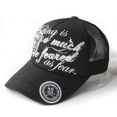 Busa Front Trucker Cap Mesh Hat Bordir Logo Untuk Pabrik Topi Musim Panas