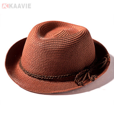 58cm Unisex Ringan Raffia Straw Bucket Hat Untuk Musim Panas Outdoor