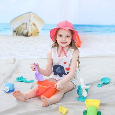 Topi Bermain Anak-anak Pinggiran Lebar Balita Dengan Penutup Leher Tali Dagu Topi Matahari