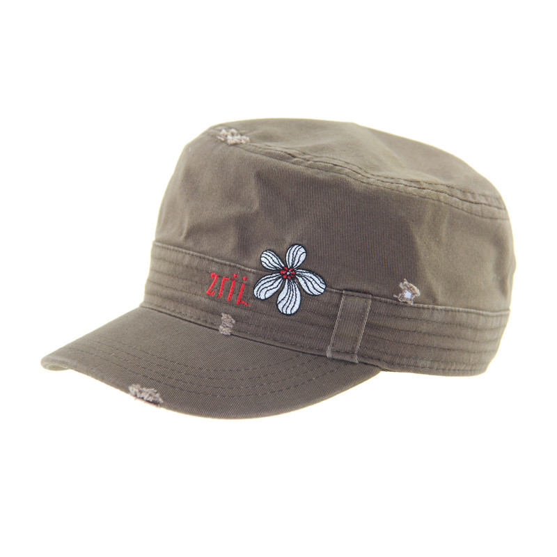 Topeng Angkatan Darat Kotak Vintage Bergaya Topi Militer Bersulam yang Bisa Disesuaikan