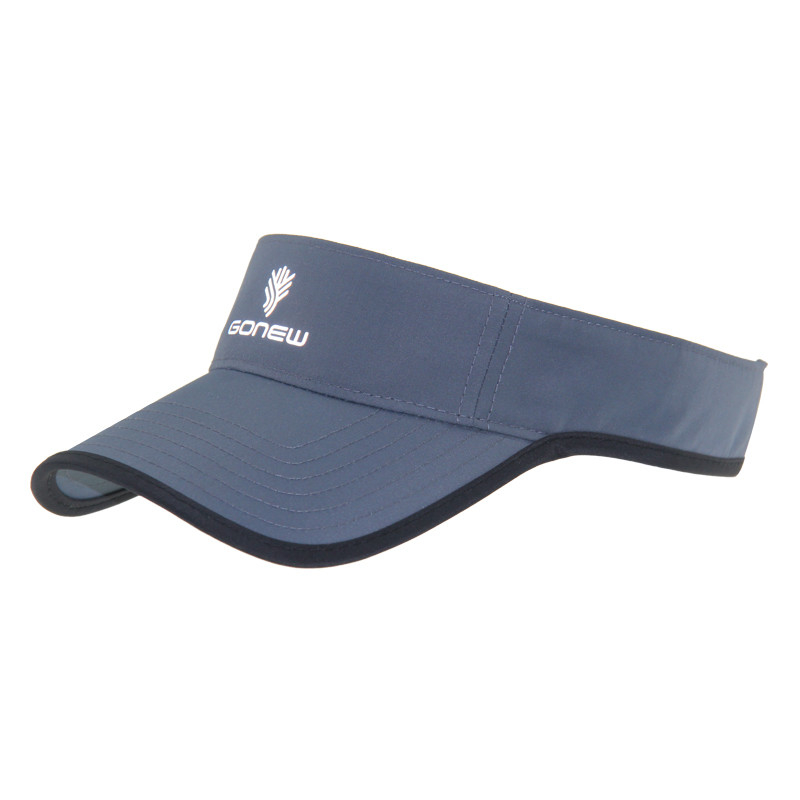 Polyester Tennis Sun Visor Cap Running Sun Visors Dengan Velcro Back Closure