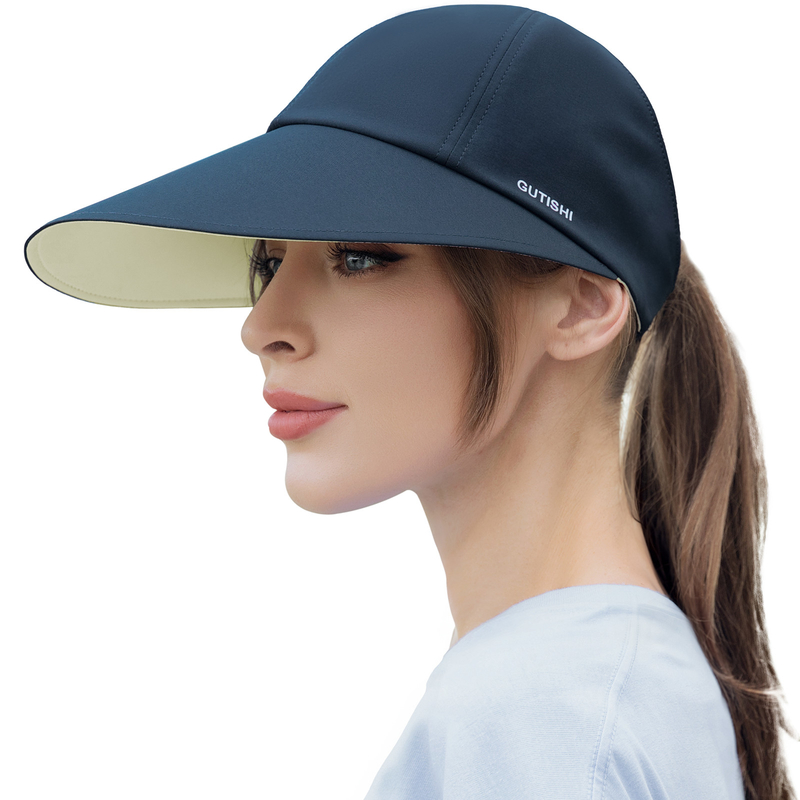 UPF 50+ Reversible Women's Large Brim Visors Printed Sun Visor Headwear