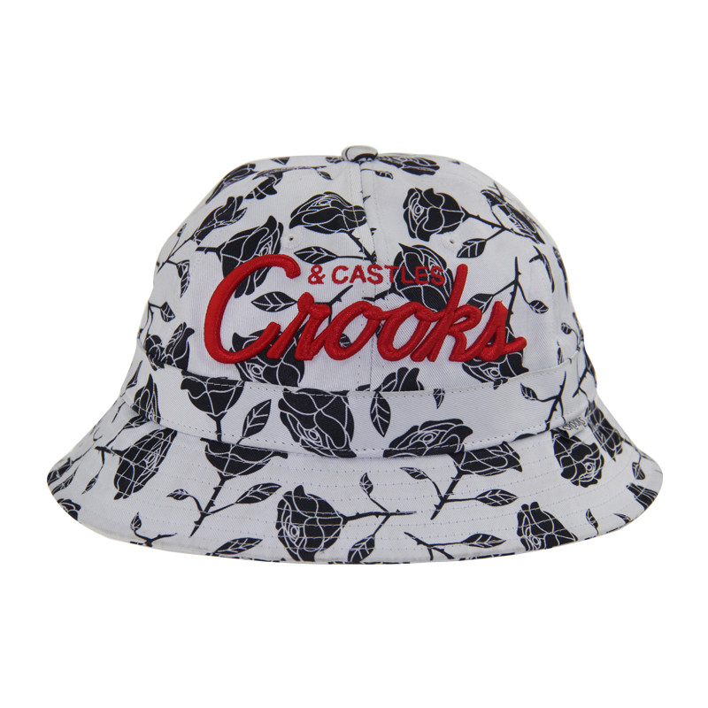 OEM 100% Katun 6 Panel Bucket Hat Bordir Bucket Hat Ukuran yang disesuaikan