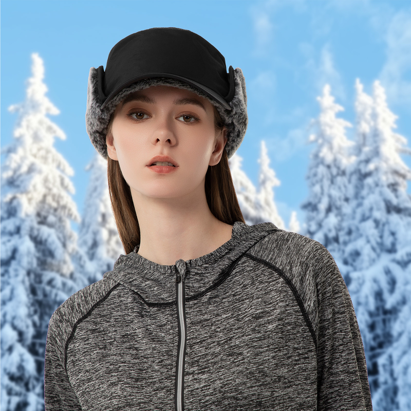 Pria atau Wanita Topi Musim Dingin Tutup Telinga Panas Topi Lengkap Fake Furs Topi Baseball Penangkap Topi Berburu