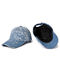 OEM Blue Denim Fabric Baseball Caps Bordir 55cm Cotton Twill