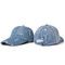 OEM Blue Denim Fabric Baseball Caps Bordir 55cm Cotton Twill